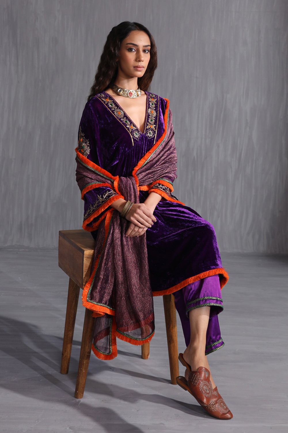 Amira Supima Satin Black Kurta Set