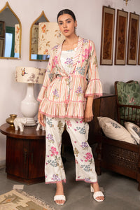 Ivory Dahlia Pleated Co-ord Set
