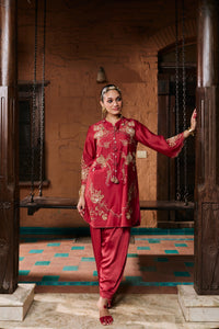Aayat Poppy Red Kurta and Salwar Set