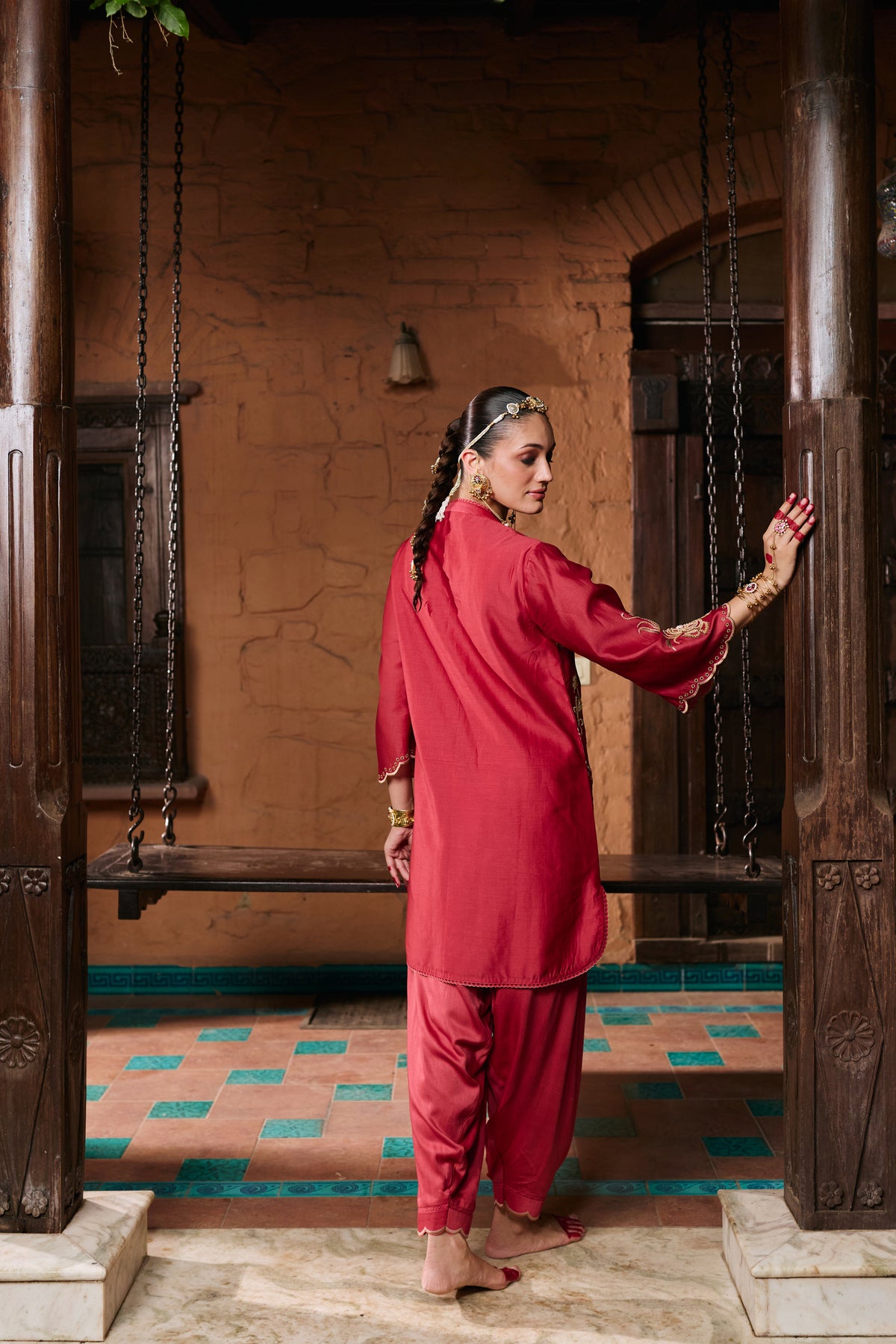 Aayat Poppy Red Kurta and Salwar Set
