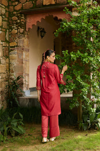 Aariz Poppy Red co-ord set