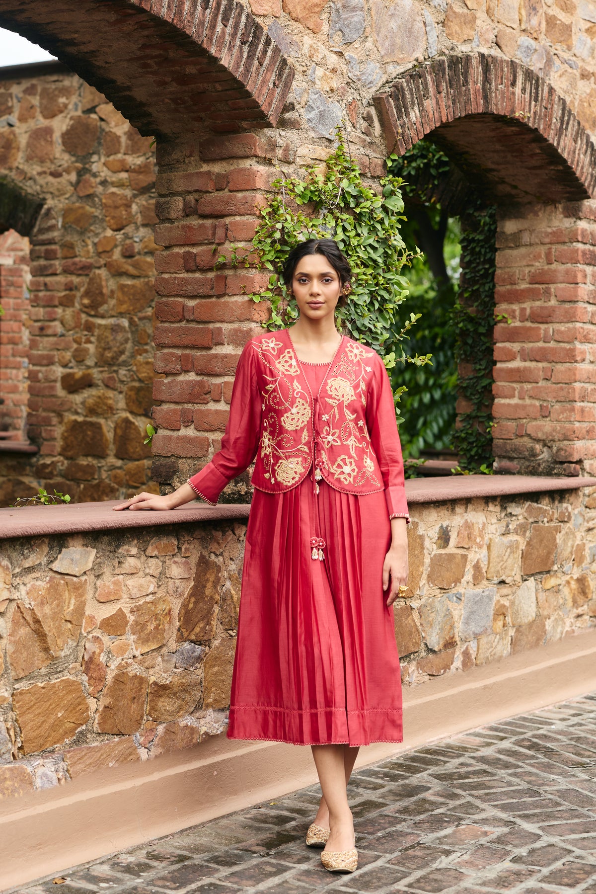 Aroha Poppy Red Jacket Dress