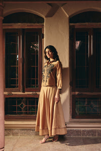 Ziya Mocha Shirt & Skirt Set