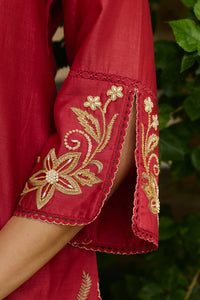 Aariz Poppy Red co-ord set