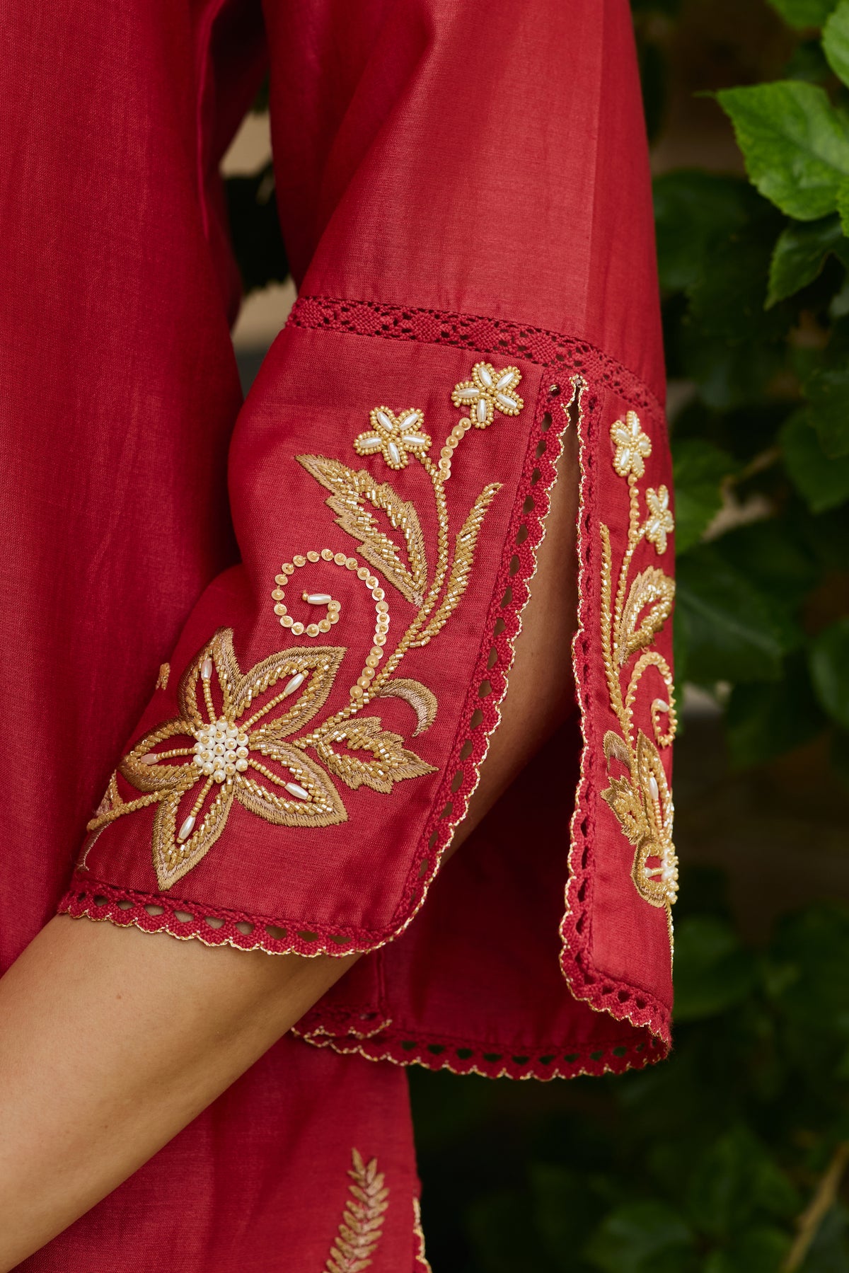 Aariz Poppy Red co-ord set