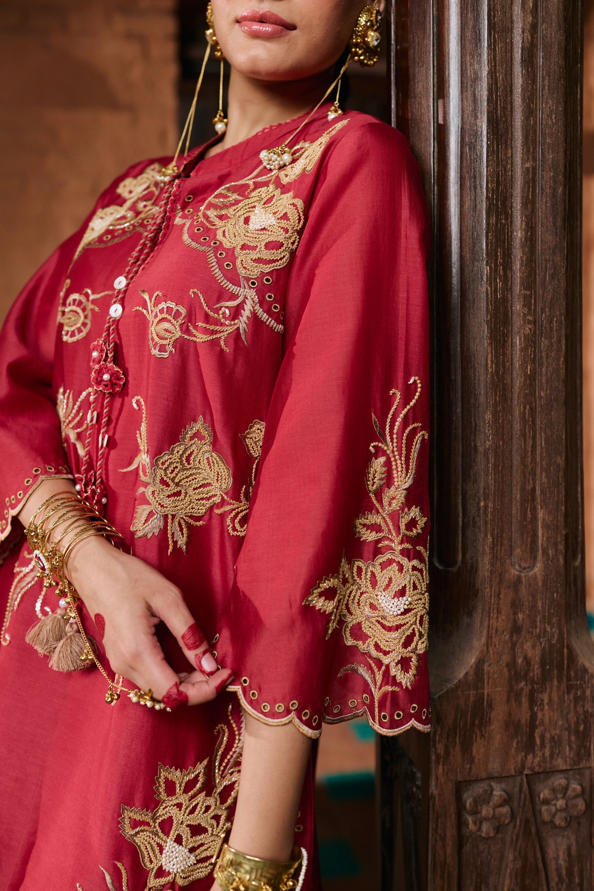 Aayat Poppy Red Kurta and Salwar Set