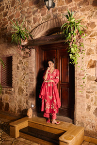 Zarya Poppy Red Kurta Set