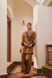 Riwa Mocha Co-ord with Farshi Salwar