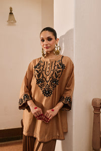 Riwa Mocha Co-ord with Farshi Salwar