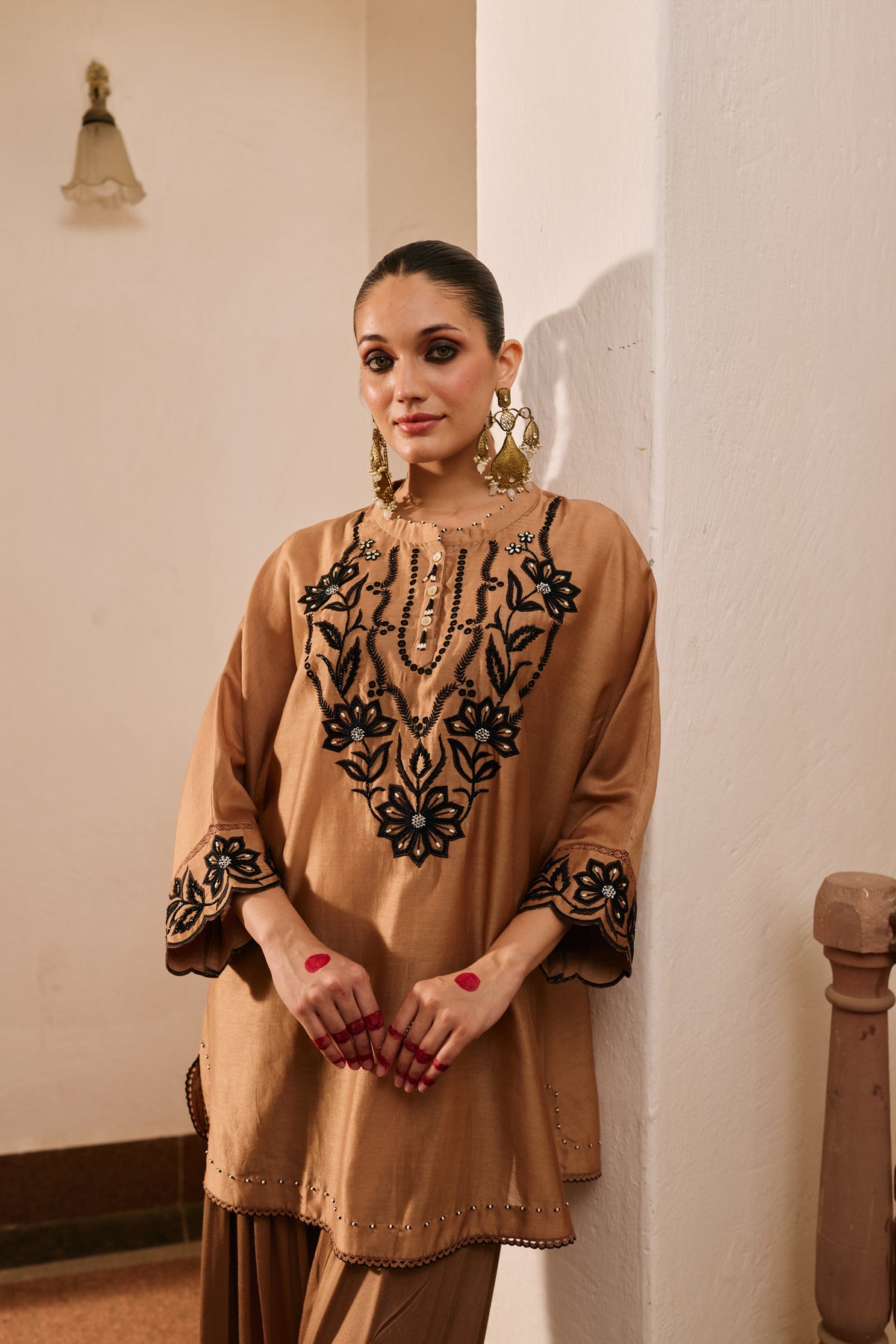 Riwa Mocha Co-ord with Farshi Salwar