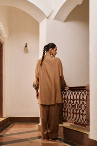 Riwa Mocha Co-ord with Farshi Salwar