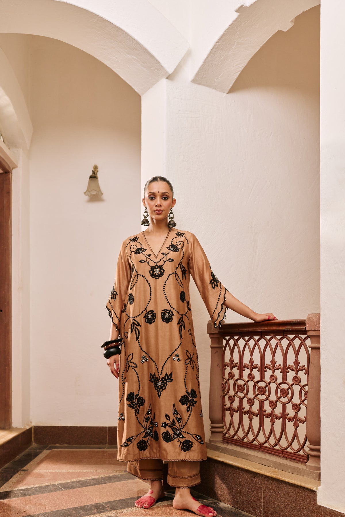 Zarya Mocha Kurta Set