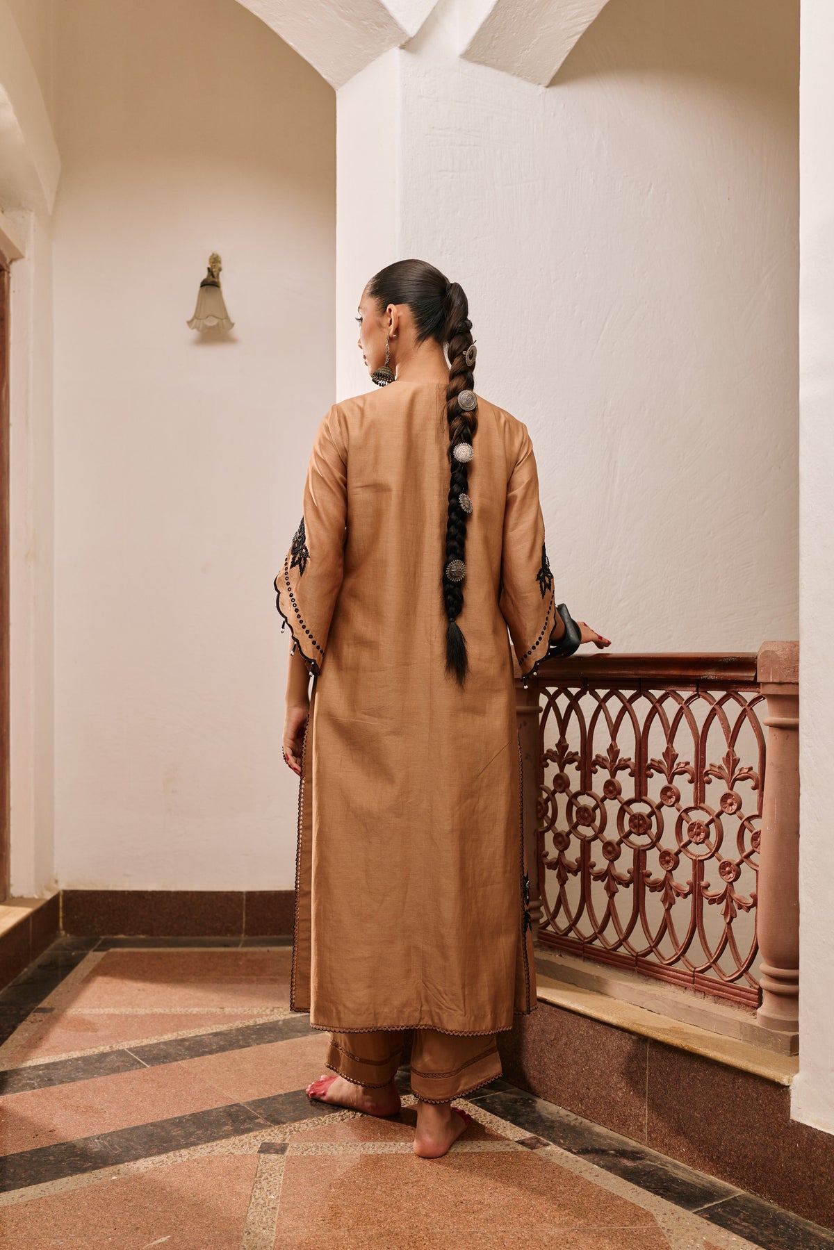 Zarya Mocha Kurta Set