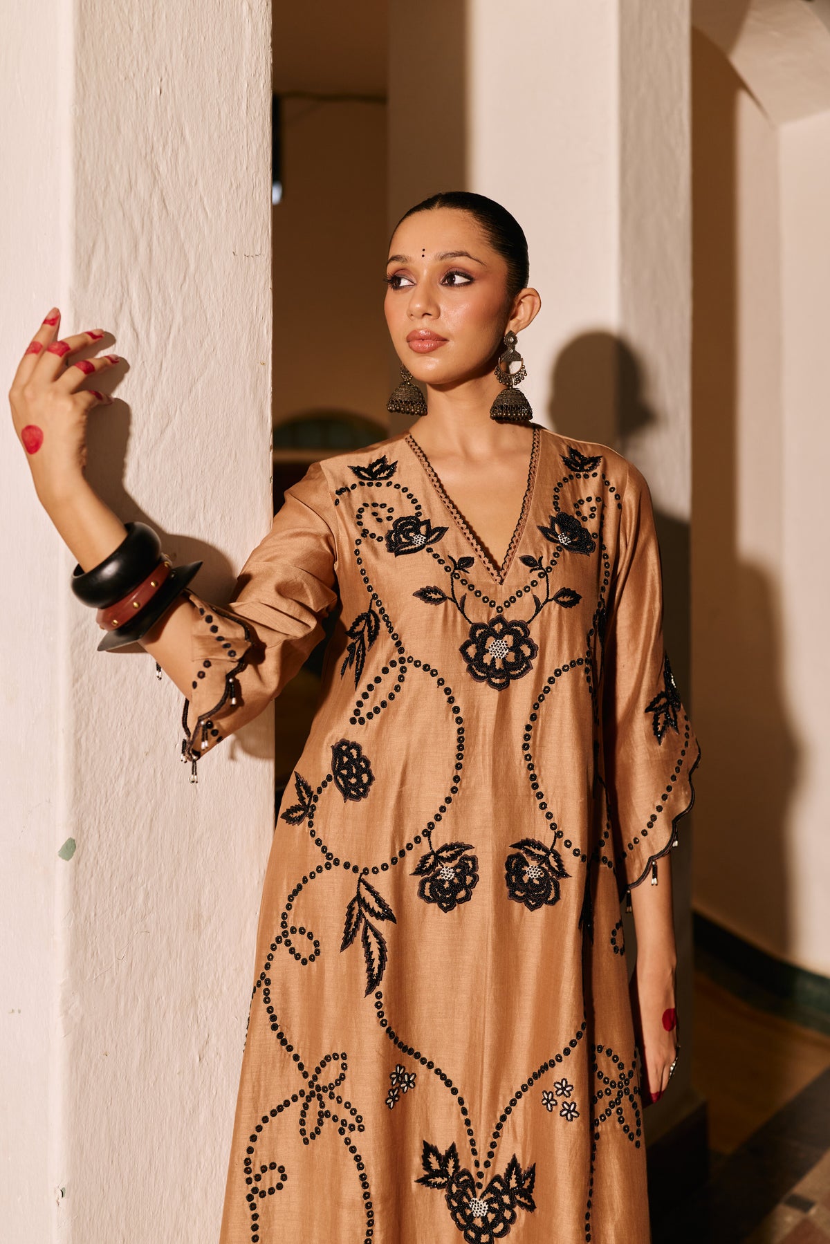 Zarya Mocha Kurta Set