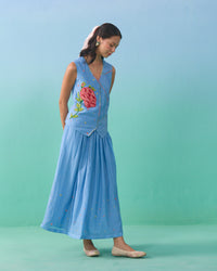 Floral Drift Vest Overlay Set