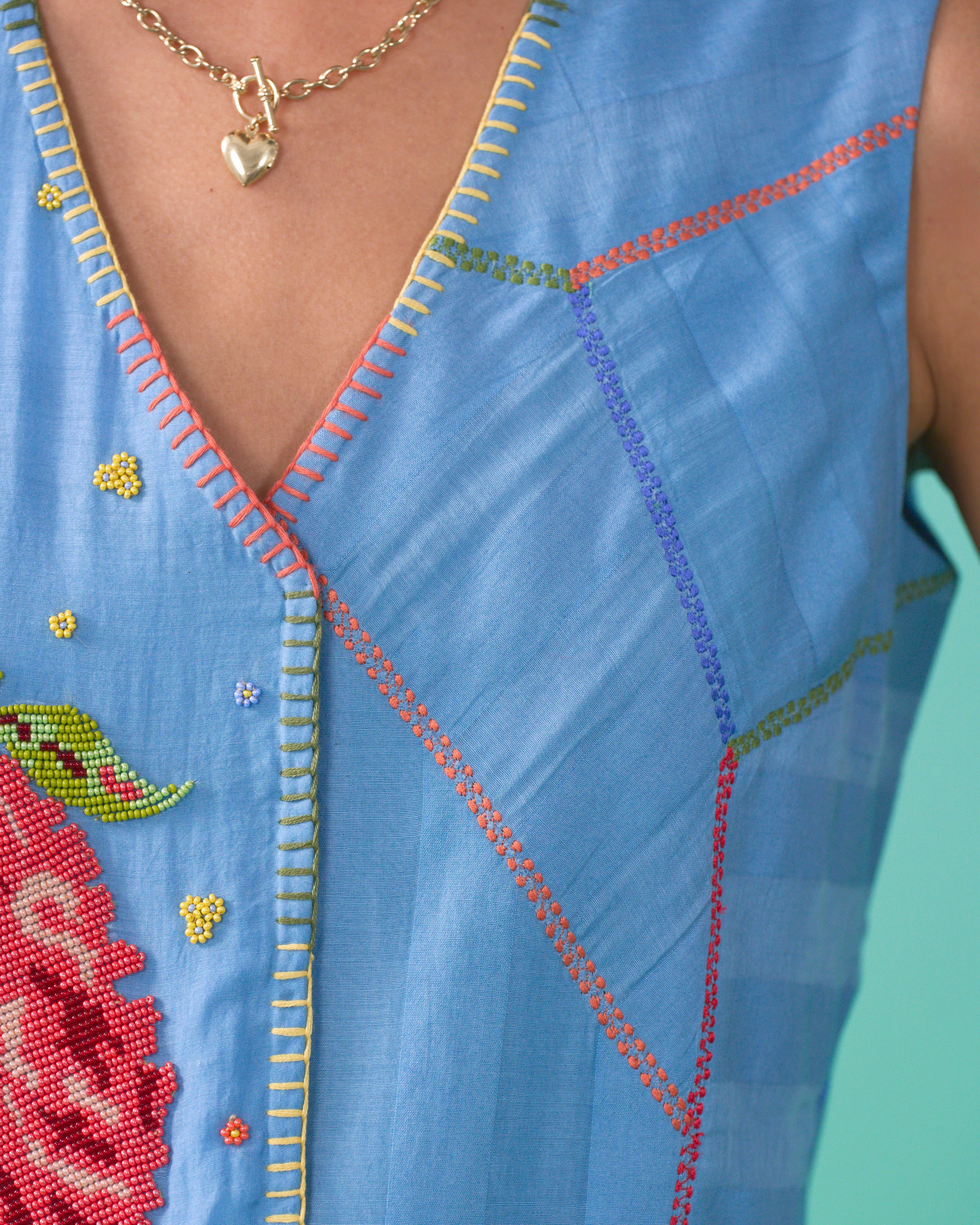 Floral Drift Vest Overlay Set