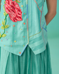 Floral Drift Vest Overlay Set