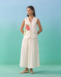 Floral Drift Vest Overlay Set