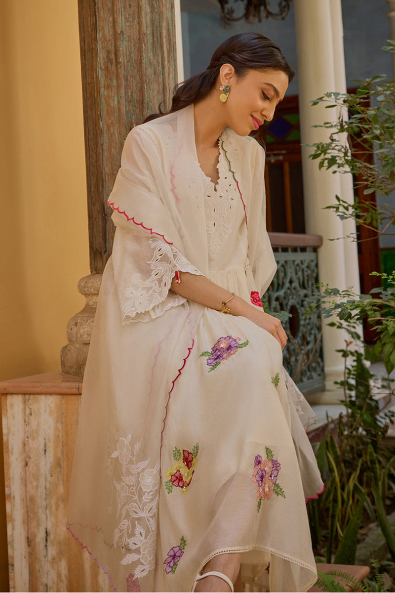 Mira Ivory Anarkali Set (Without Dupatta)