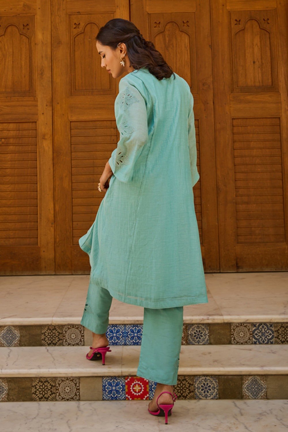 Arya Turquoise Kurta Set (Without Dupatta)