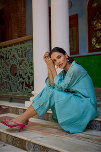 Arya Turquoise Kurta Set (With Dupatta)