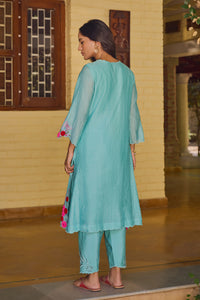 Aanya Straight Turquoise Kurta Set