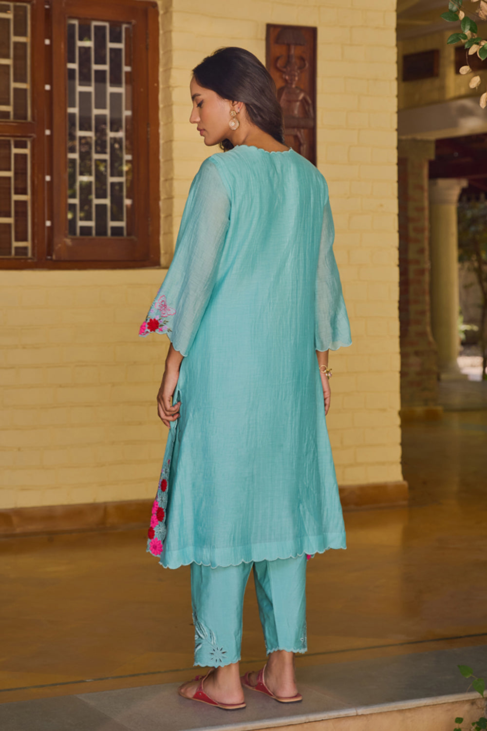 Aanya Straight Turquoise Kurta Set