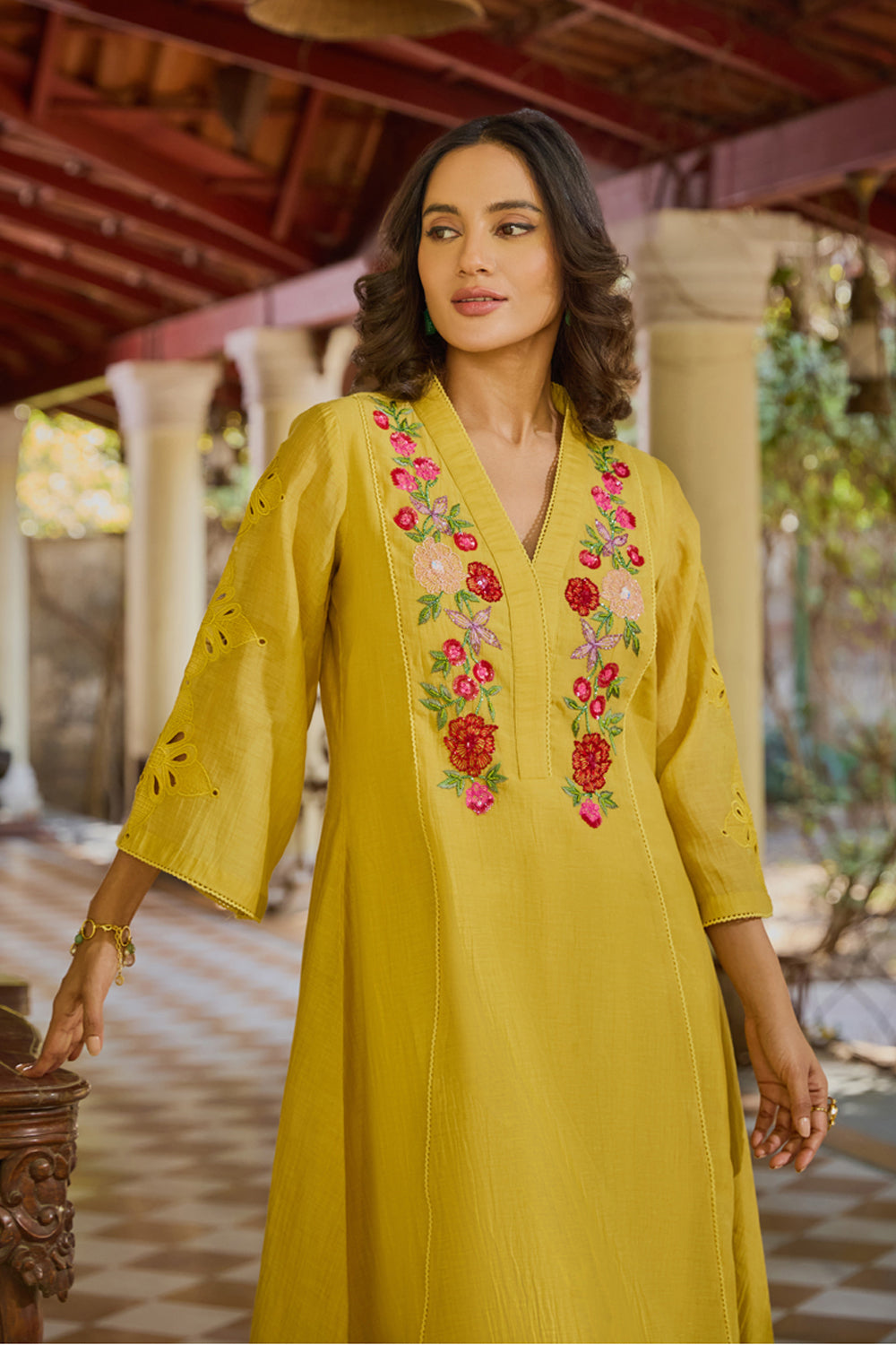 Arya Mustard Kurta Set (With Dupatta)