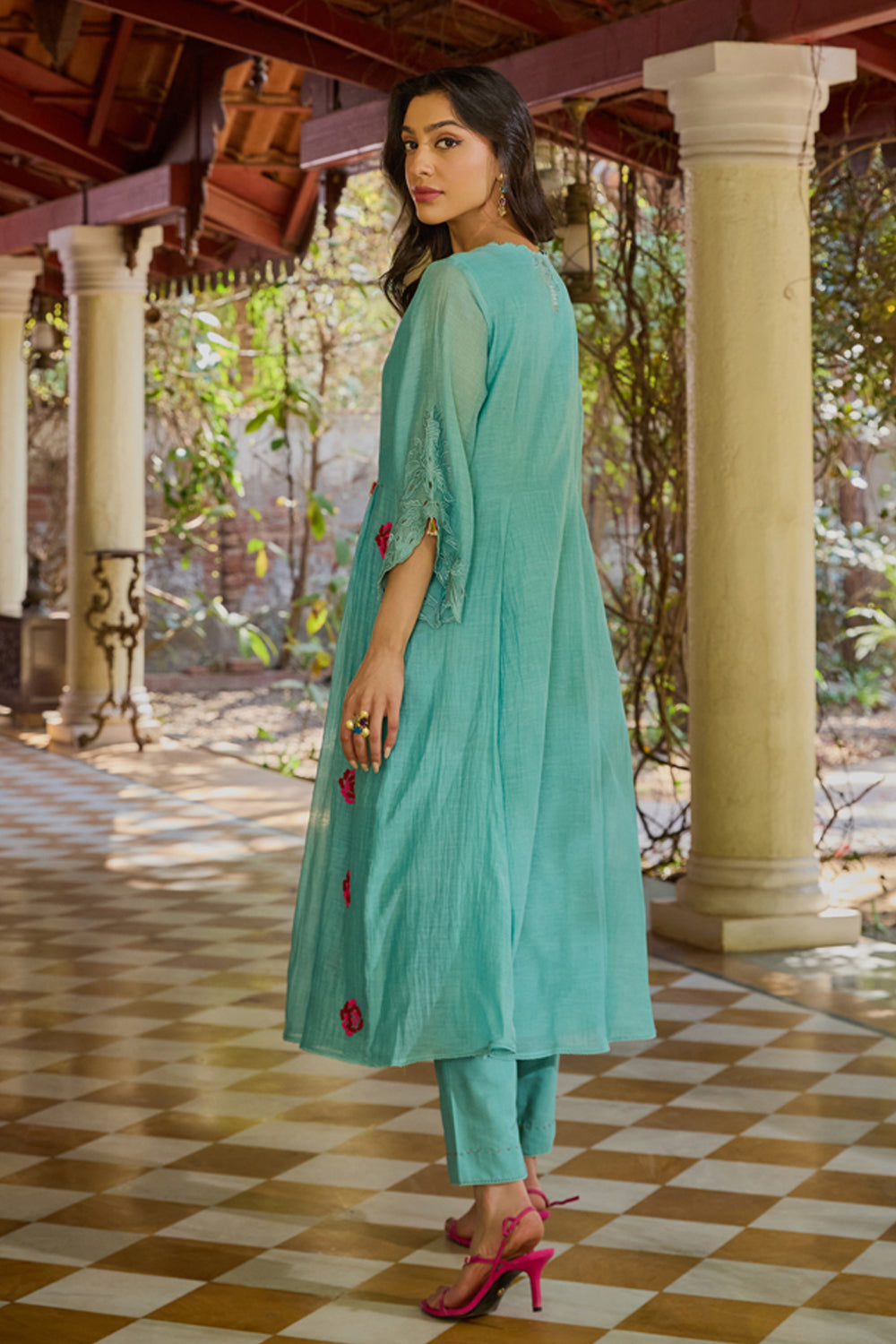 Mira Turquoise Anarkali Set (With Dupatta)