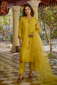 Aanya Straight Mustard Kurta Set