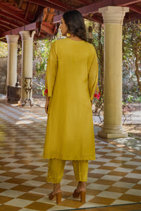Aanya Straight Mustard Kurta Set