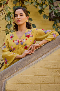 Ehsaas Kalidar Mustard Suit Set