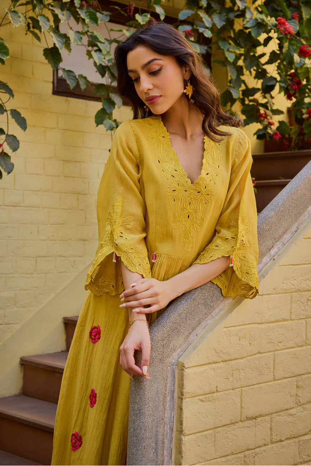 Mira Mustard Anarkali Set (With Dupatta)