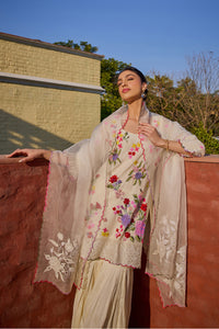 Reyna Ivory Short Kurta & Gharara Set