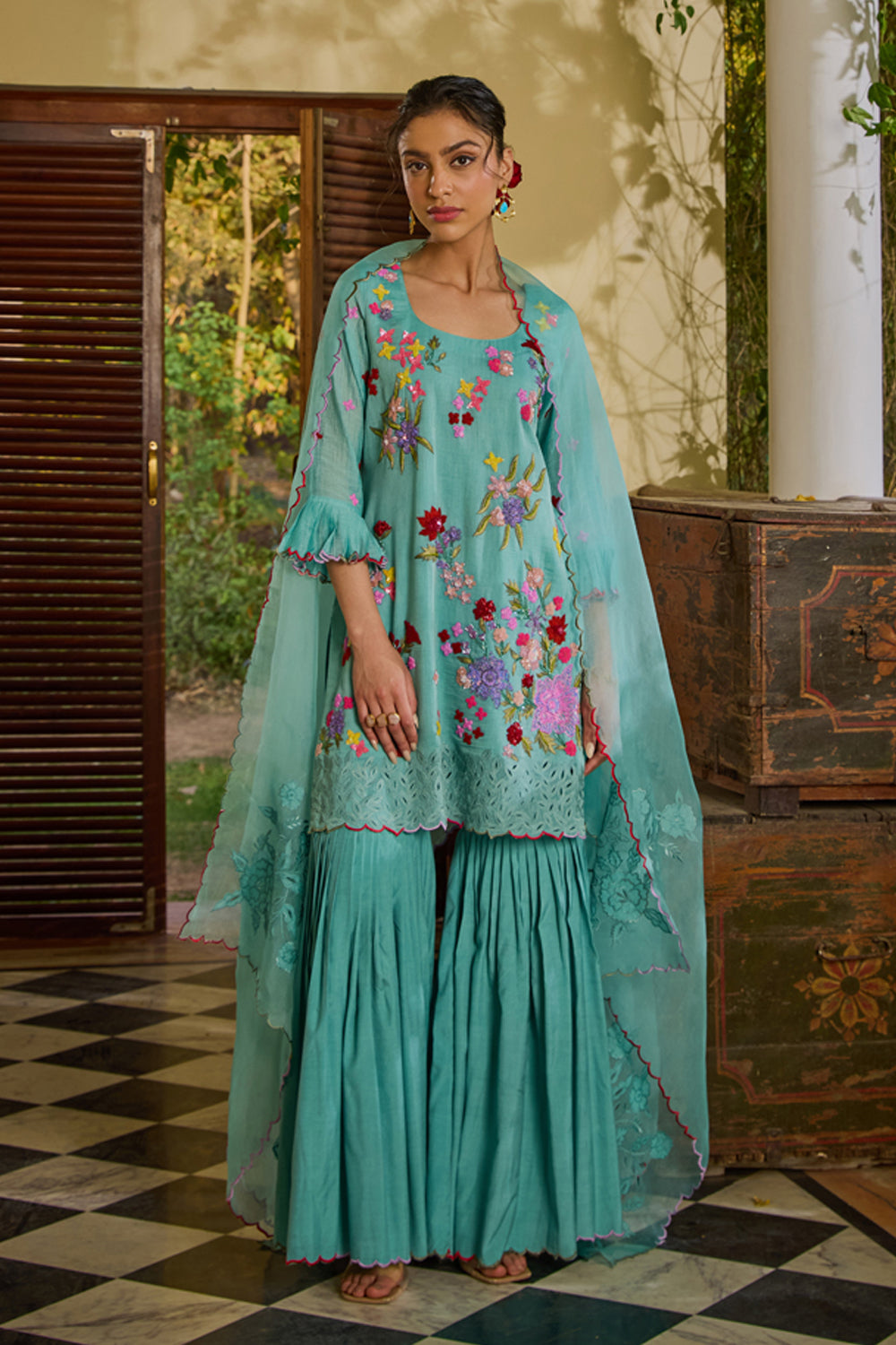 Reyna Short Kurta & Gharara Set