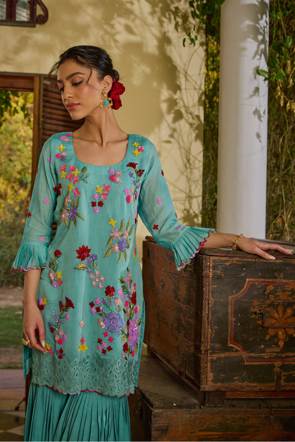 Reyna Short Kurta & Gharara Set