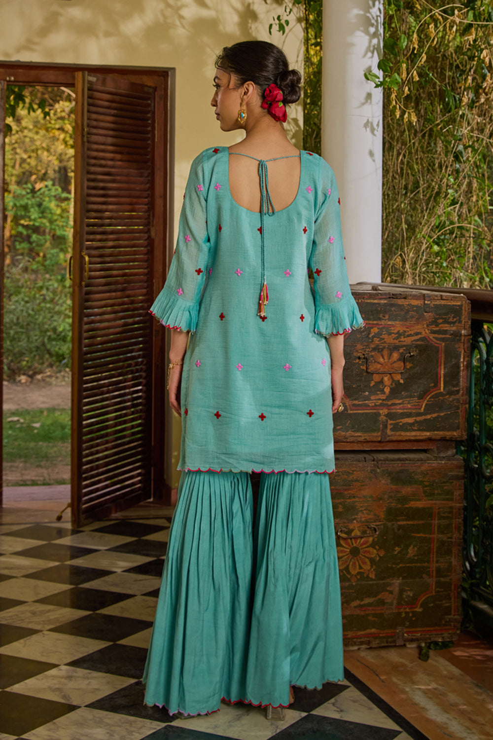Reyna Short Kurta & Gharara Set