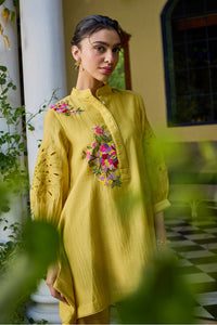 Amal Side Drop Mustard Co-ord Set