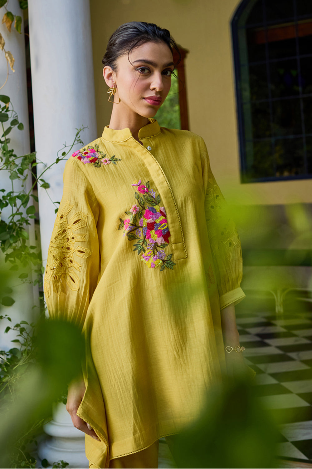 Amal Side Drop Mustard Co-ord Set
