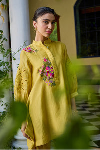 Mitali Wadhwa In Our Amal Side Drop Mustard Co-ord Set