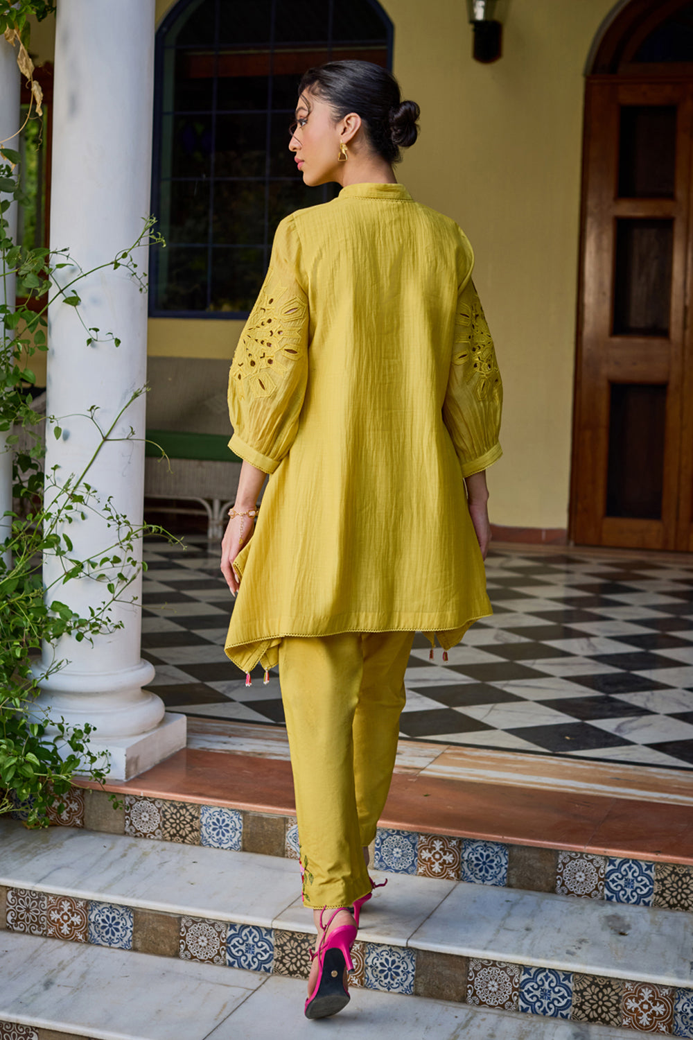 Mitali Wadhwa In Our Amal Side Drop Mustard Co-ord Set