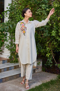 Sama Button Down Ivory Co-ord Set
