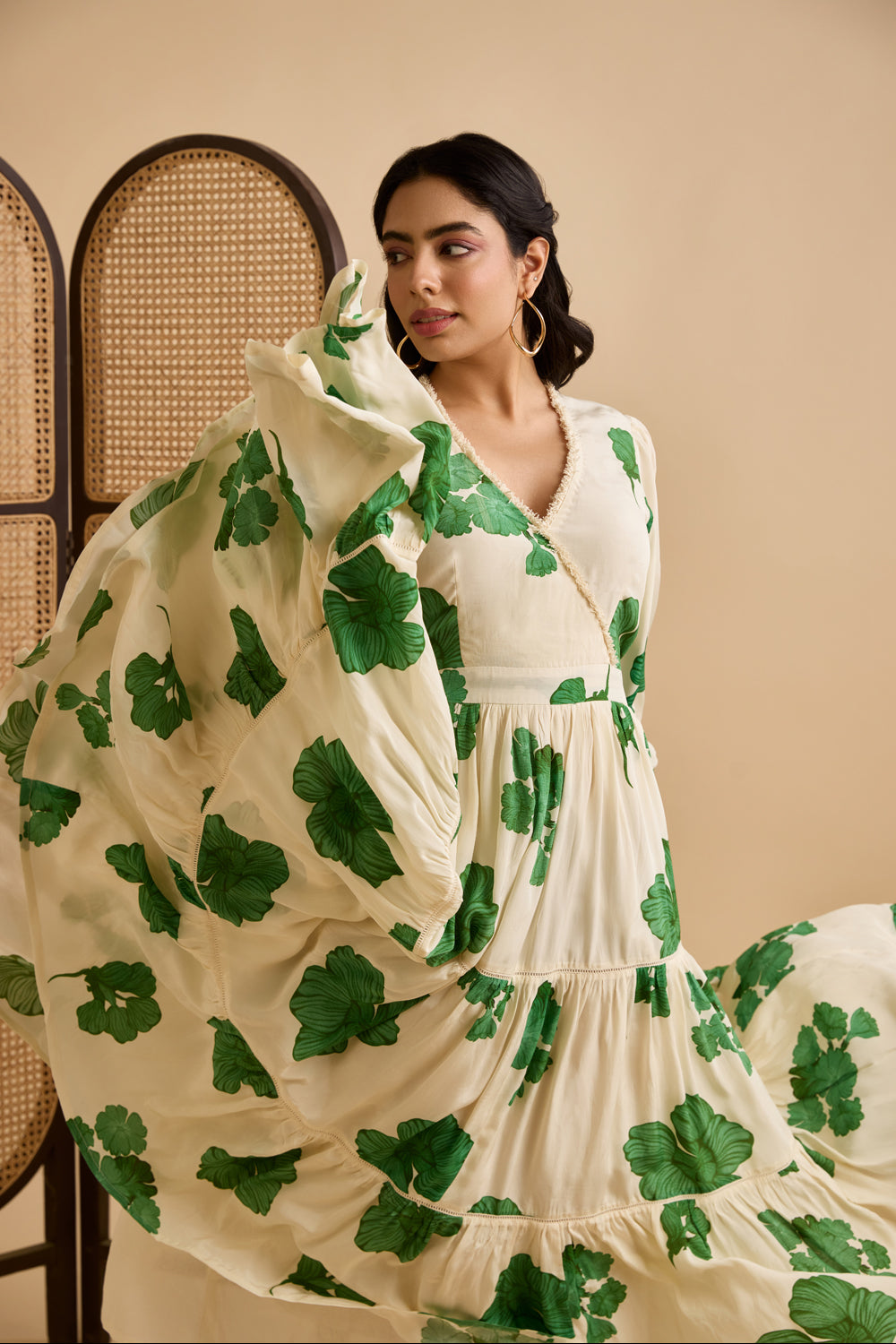 Emerine Floral Green Dress