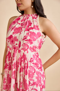 Quen Fit-and-Flare Pink Dress