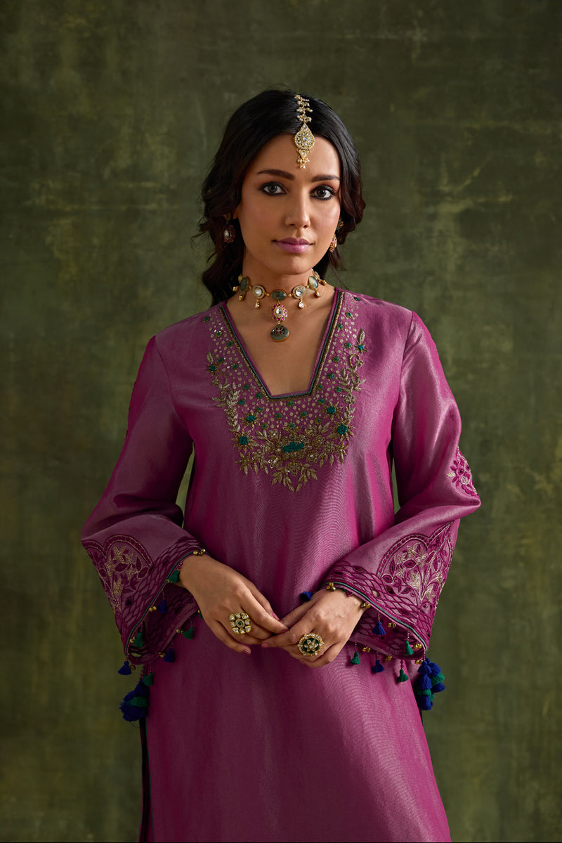 Prisha Pink Short Kurta Garara Set