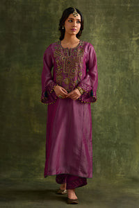 Amber Pink Phiran Style Kurta Set