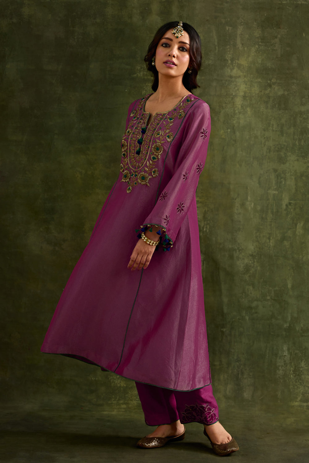 Eknoor Pink A Line Kurta Set