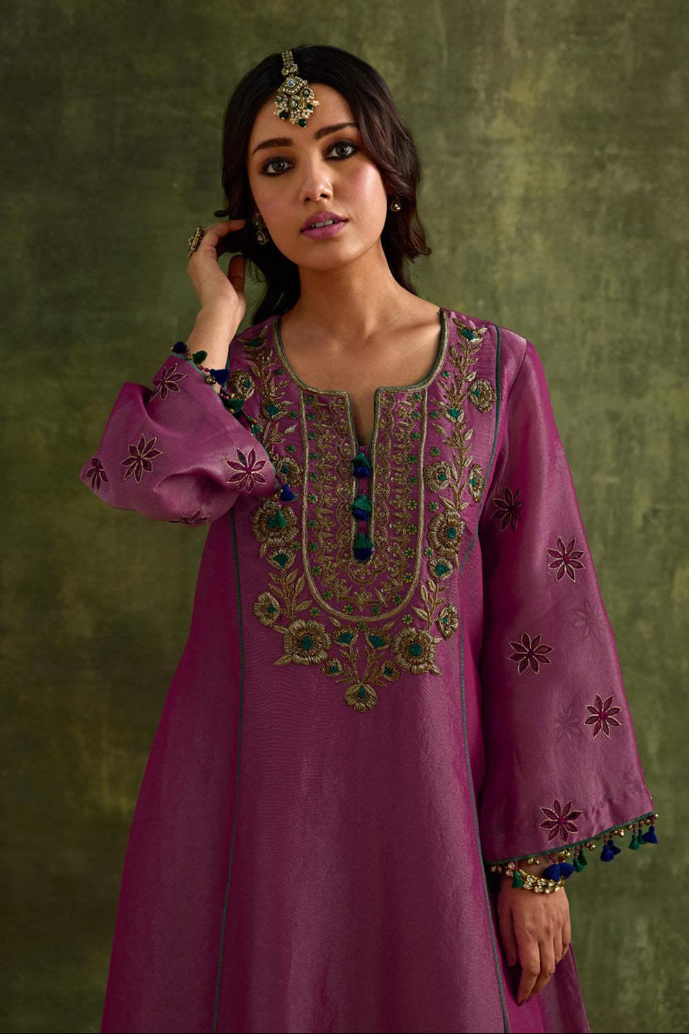 Eknoor Pink A Line Kurta Set