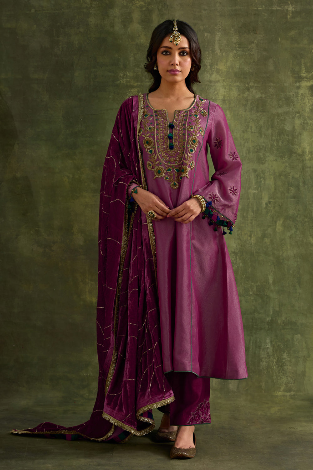 Eknoor Pink A Line Kurta Set