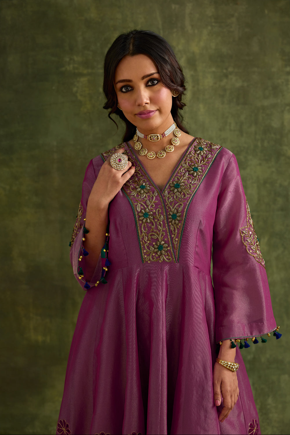 Amreen Pink Anarkali Kurta Set